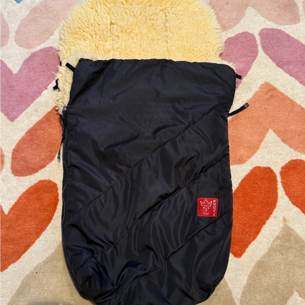 Kaiser Black shearling stroller Footmuff